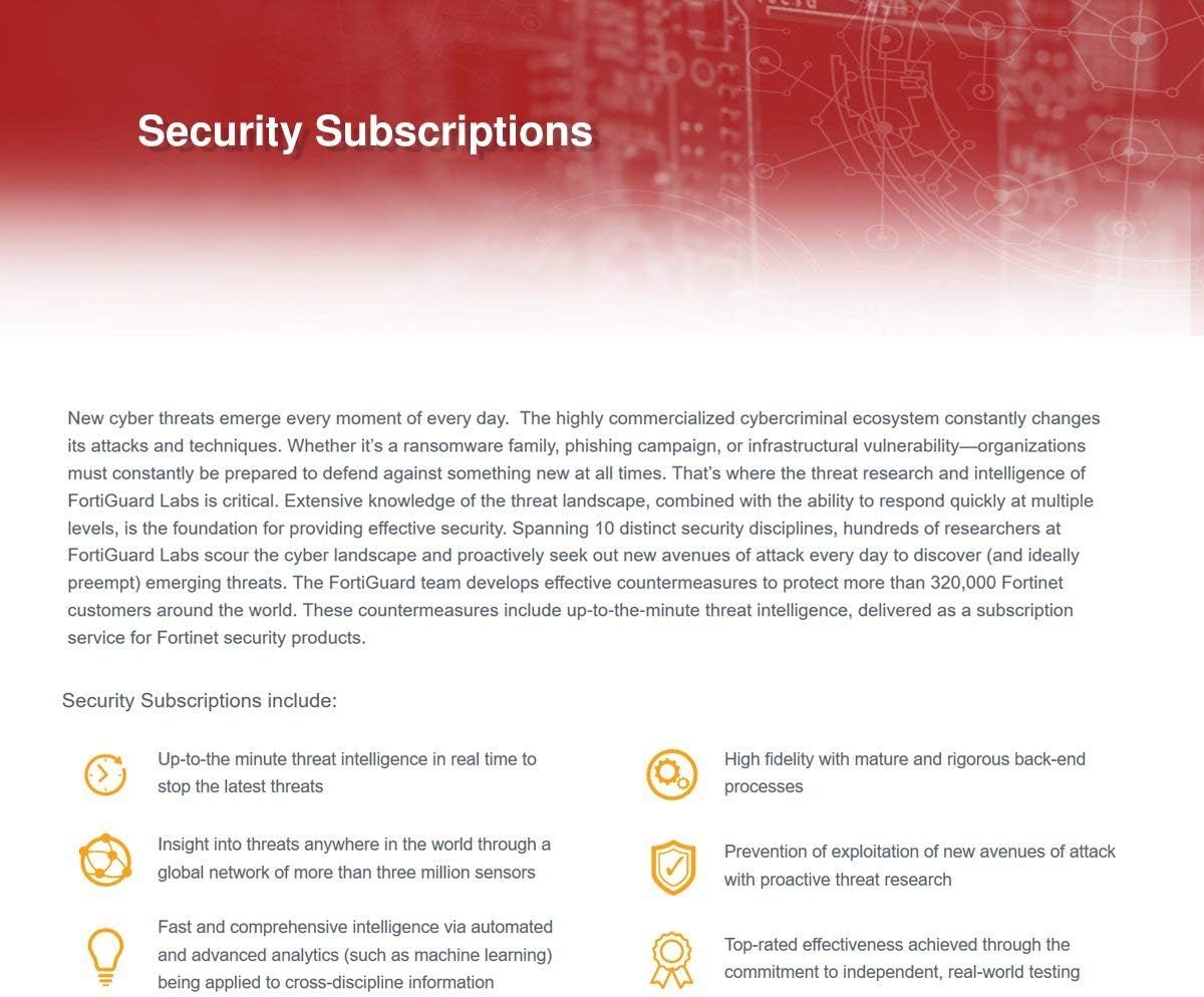FortiGuard Advanced Threat Protection (ATP) – FC-10-0080F-928-02-12 – 1-Year Subscription for FortiGate 80F