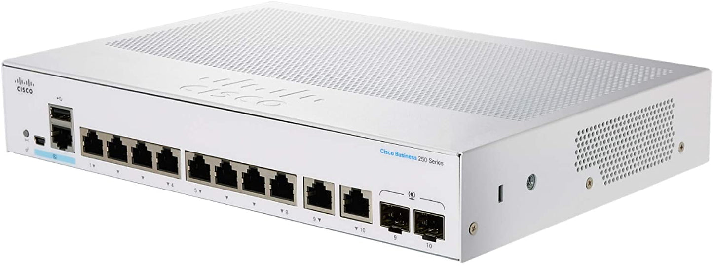 Cisco Business Smart Switch|8 Port GE Ext PS|2x1G Combo|Limited Lifetime Protection (CBS250-8T-E-2G-NA) CBS250-8T-E-2G main image