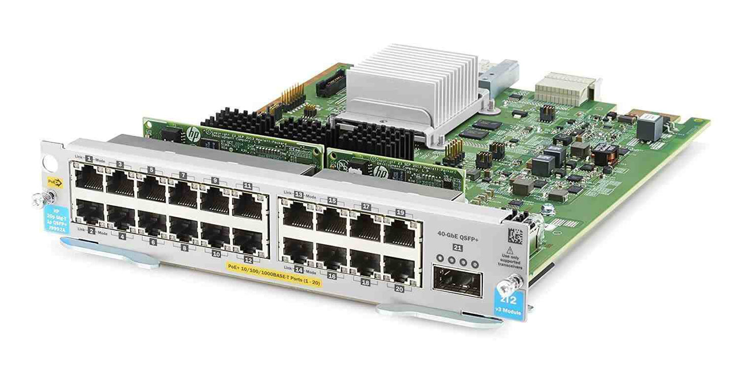HPE Aruba 20-Port PoE+ MACsec / 1-port 40GbE QSFP+ V3 Zl2 Module J9992A main image