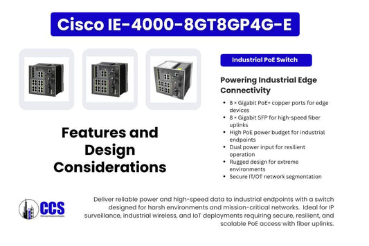 Cisco IE-4000-8GT8GP4G-E for Industrial PoE Networks: Features and Design Considerations