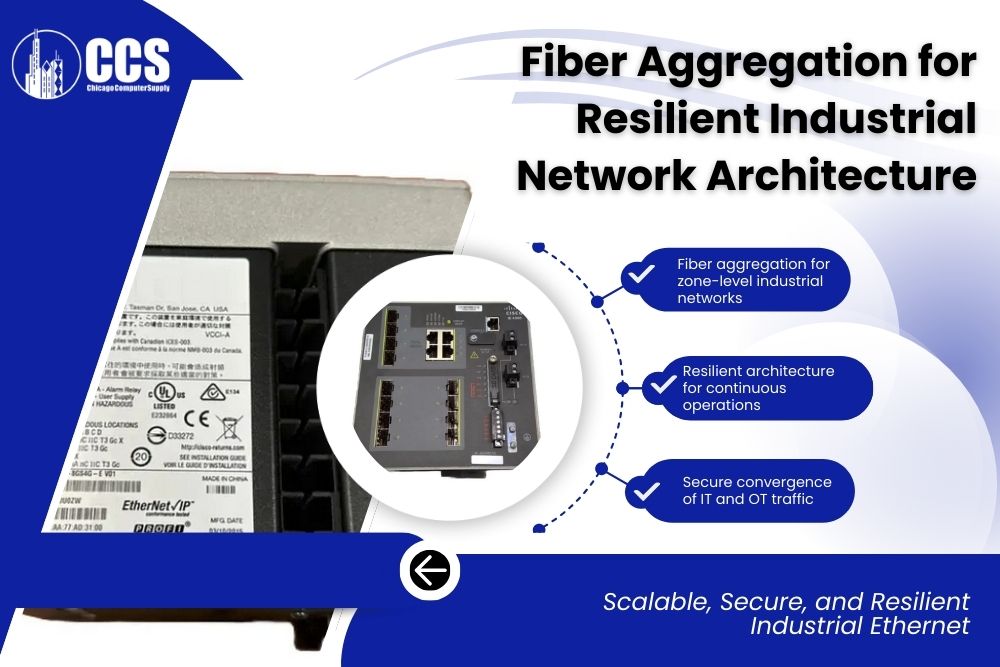 Cisco IE-4000-8S4G-E industrial fiber aggregation switch in distribution layer design