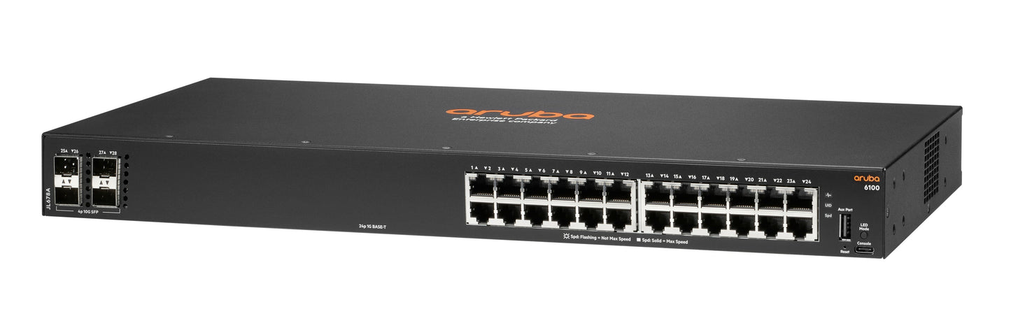 HPE Aruba CX 6100 24-Port Gigabit 4SFP+ Managed Switch JL678A