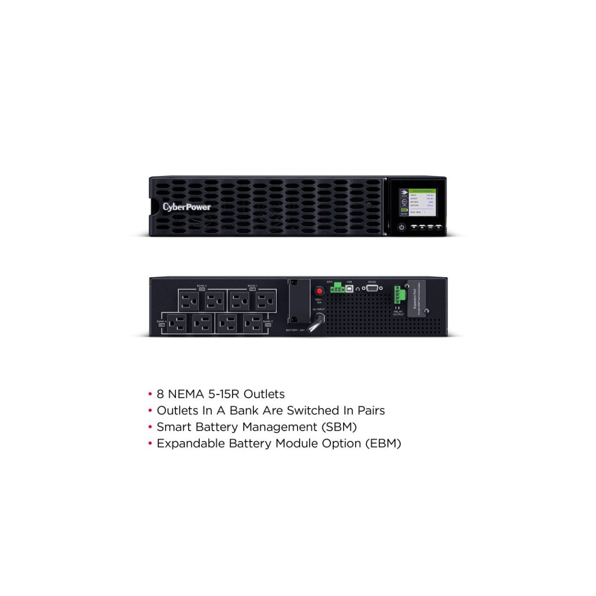 OL1KRTHD CyberPower Smart App Online UPS 1000VA Rack/Tower