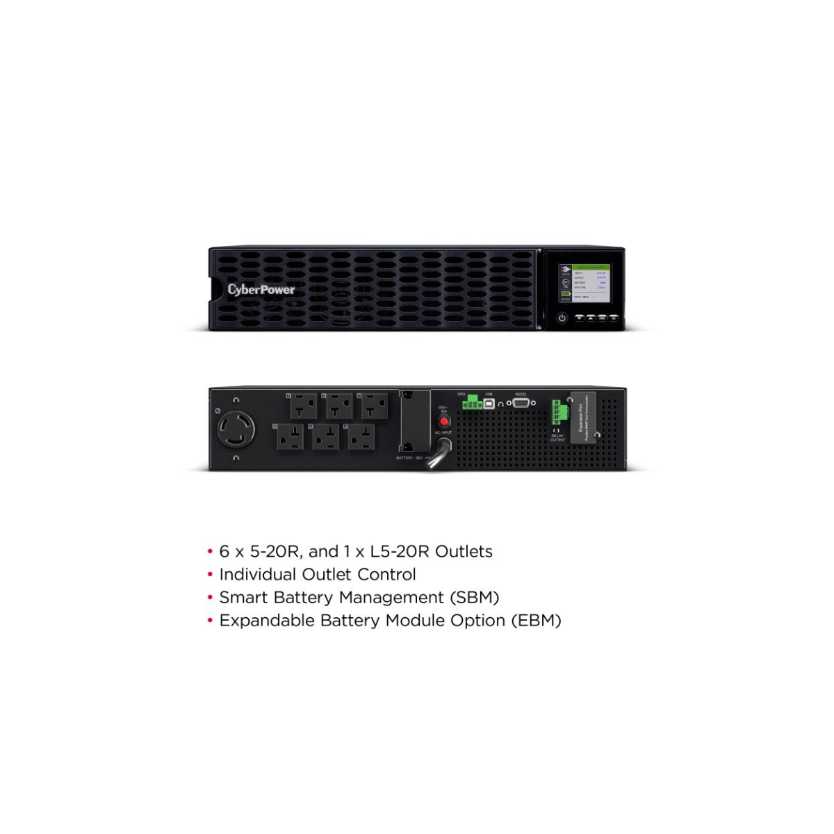 OL2K2RTHD CyberPower Smart App Online UPS 2200VA Rack/Tower