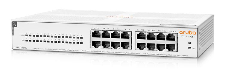 HPE Aruba Instant On 1430 16-Port Gigabit PoE Switch R8R48A