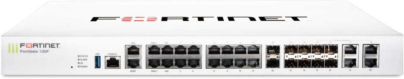 FortiGate 100F Firewall Appliance – FG-100F-BDL-950-12 – 1 Year FortiCare Premium and FortiGuard Unified Threat Protection (UTP)
