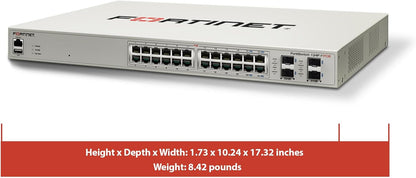 Fortinet FortiSwitch 124E-FPOE – FS-124E-FPOE – 24 PoE+ Ports, 4 SFP, Secure Access Managed Switch