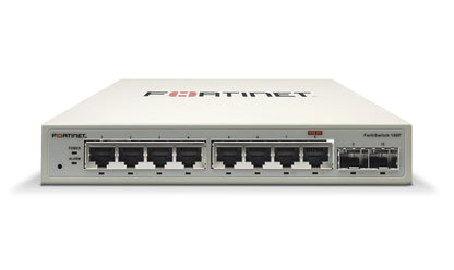 Fortinet FortiSwitch 108F-FPOE – FS-108F-FPOE – Fanless Managed Layer 2 Switch with 8 GE PoE+ Ports & 2 SFP (130 W Budget)