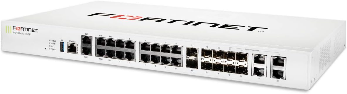 FortiGate 100F Firewall Appliance – FG-100F-BDL-950-12 – 1 Year FortiCare Premium and FortiGuard Unified Threat Protection (UTP)