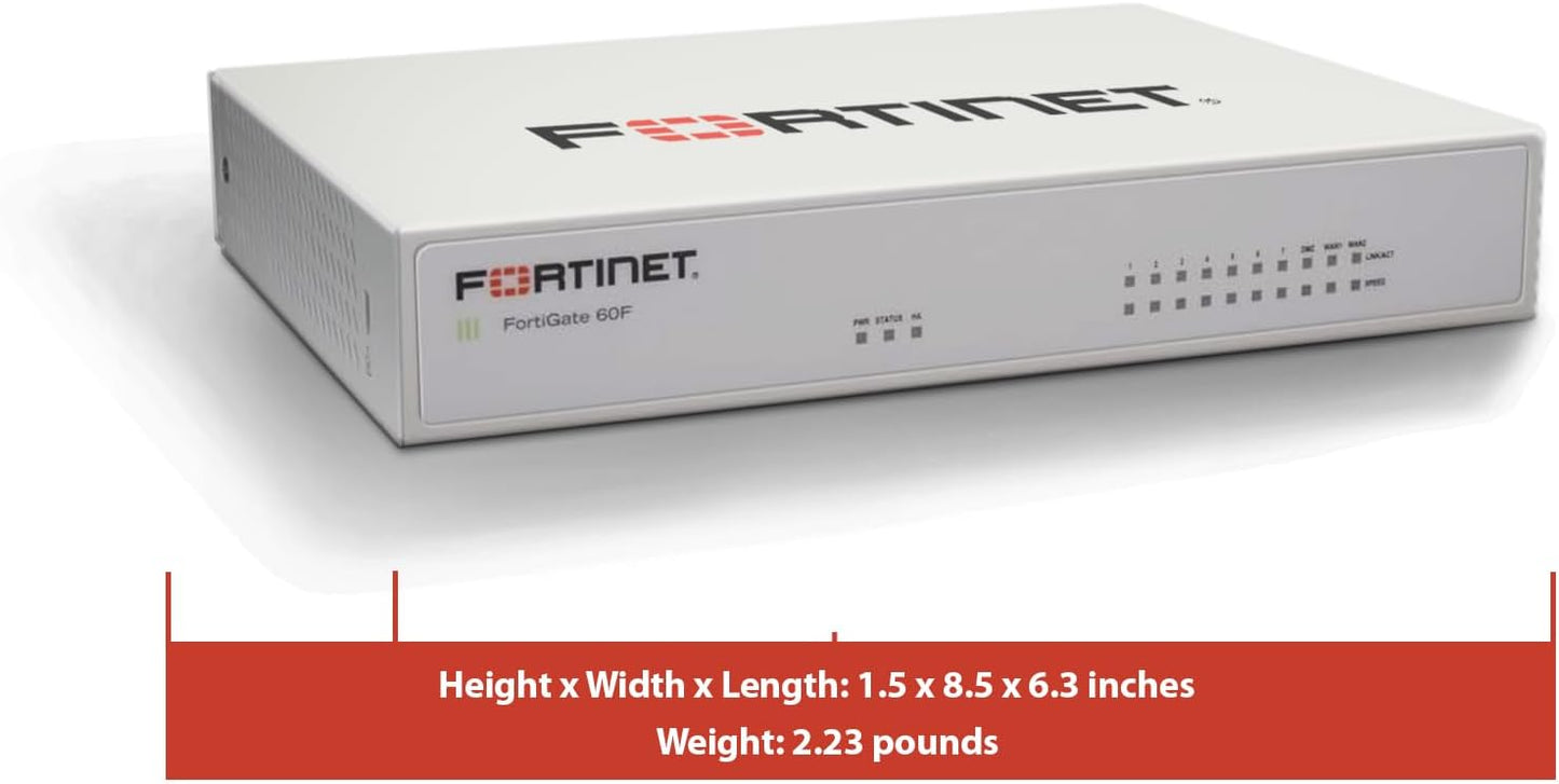 Fortinet FortiGate 60F FG-60F-BDL-950-60 – Hardware + 5-Year FortiCare Premium & FortiGuard Unified Threat Protection (UTP)