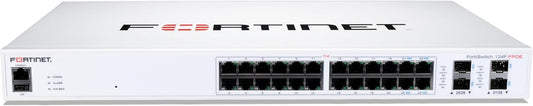 Fortinet FortiSwitch 124E-FPOE – FS-124E-FPOE – 24 PoE+ Ports, 4 SFP, Secure Access Managed Switch