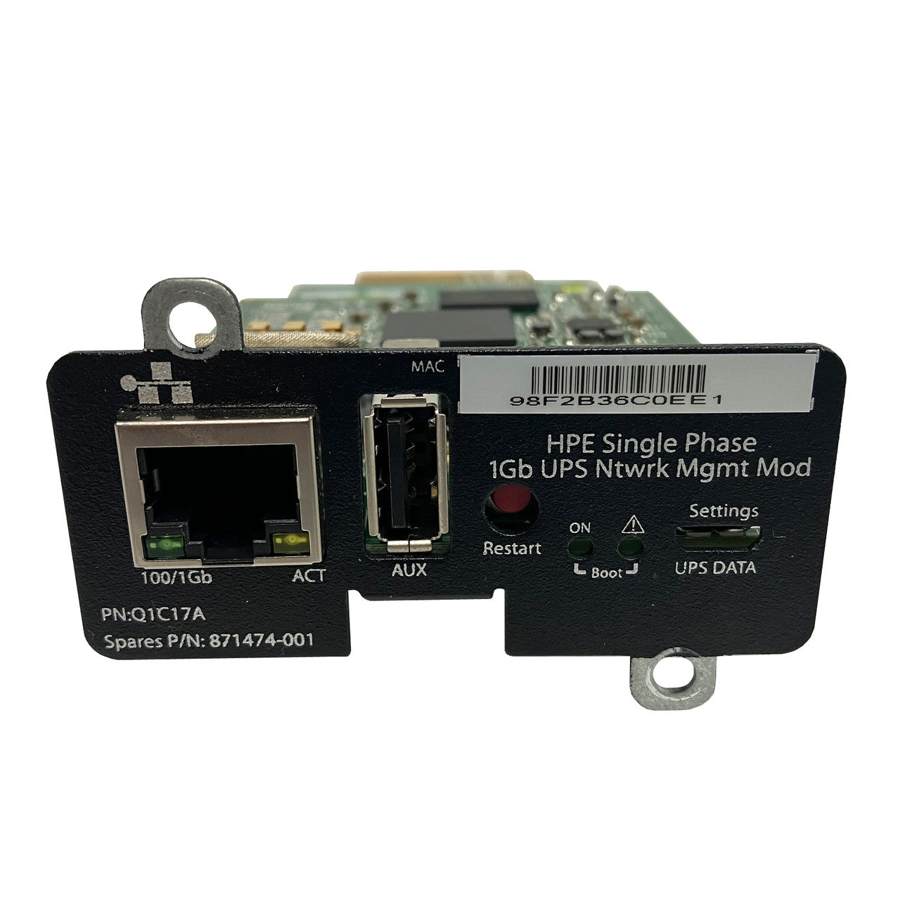 HPE Single Phase 1Gb UPS Network Management Module Q1C17A