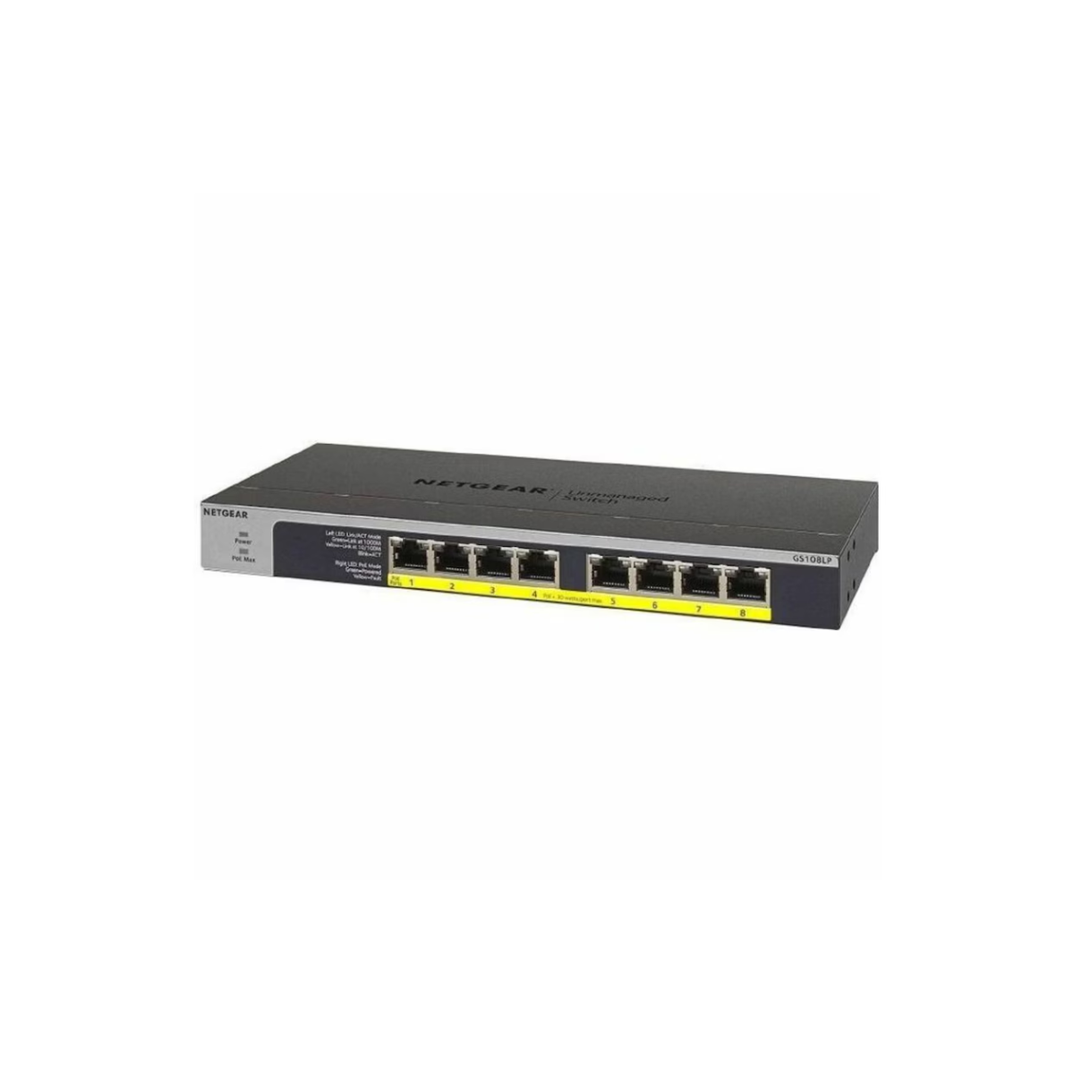 GS108LP-100NAS – NETGEAR 8-Port Gigabit Ethernet PoE+ Unmanaged Switch