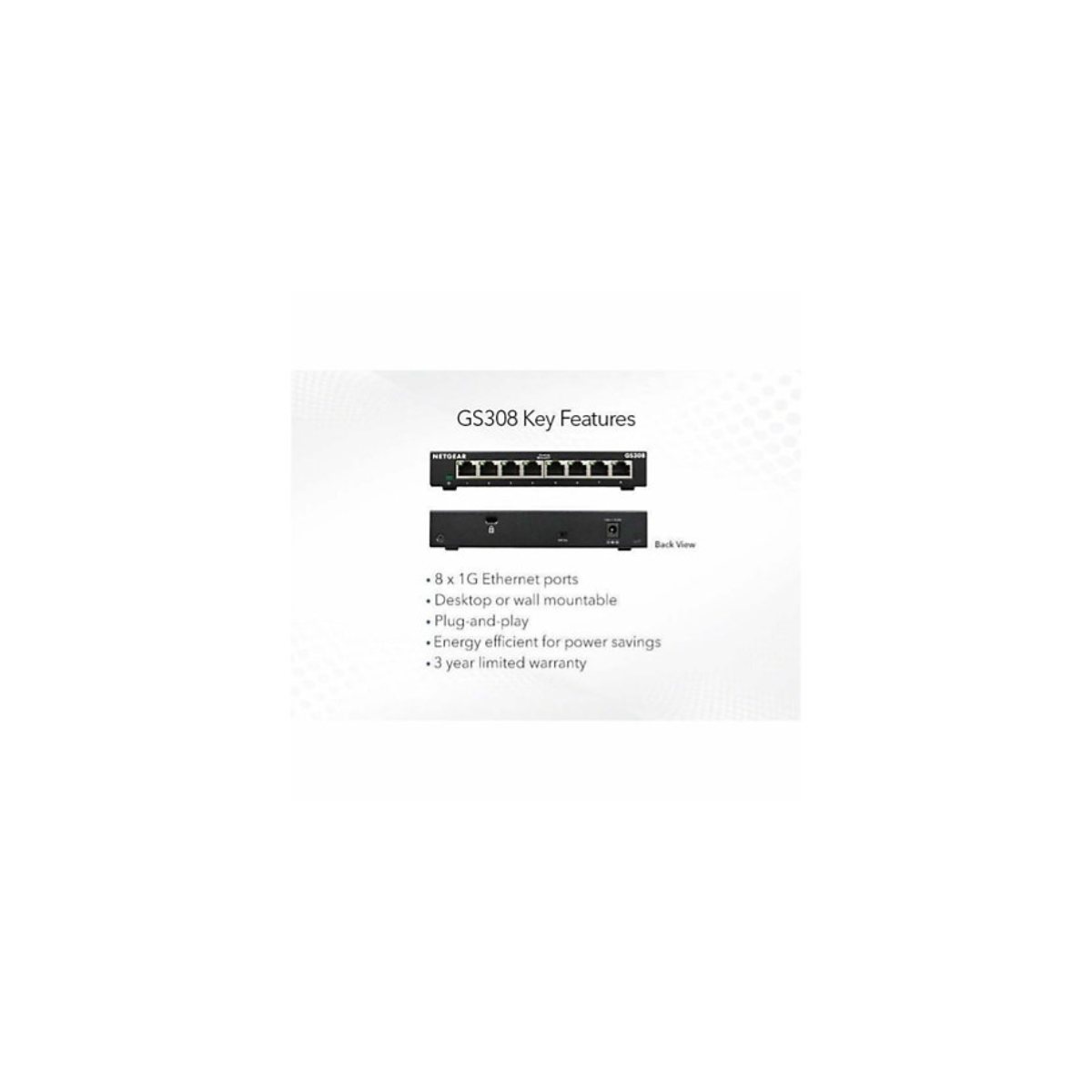 GS308-300PAS – NETGEAR 8-Port Gigabit Ethernet Unmanaged Switch