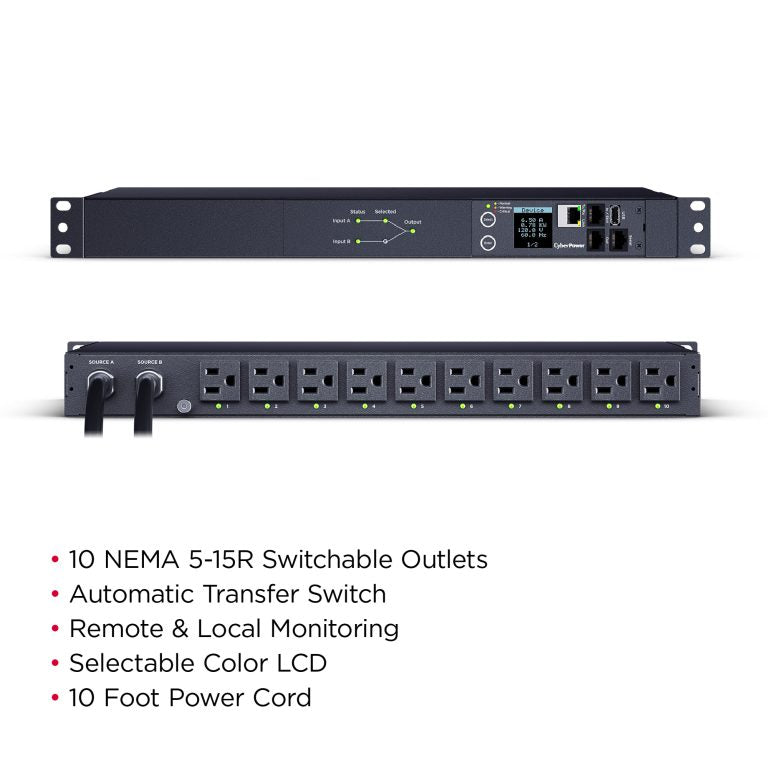 PDU44001 CyberPower Single-Phase Switched ATS PDU