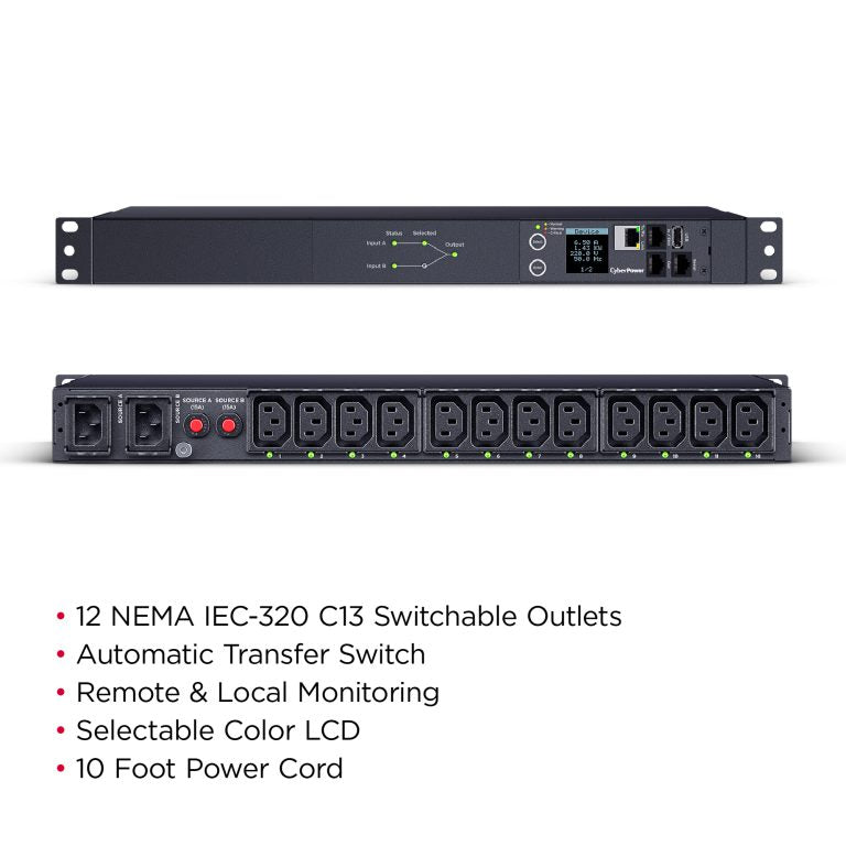 PDU44004 CyberPower Single-Phase Switched ATS PDU