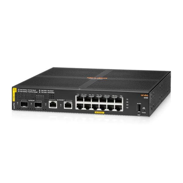 HPE Aruba CX 6100 12-Port PoE+ 2SFP+ 2SFP Managed Switch JL679A