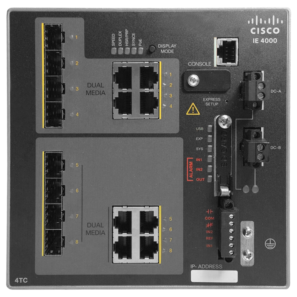 IE-4000-4TC4G-E | 8-Port Industrial PoE+ Managed Switch