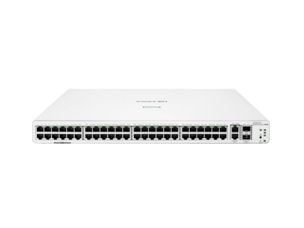 Network switch with multiple ports on a white background