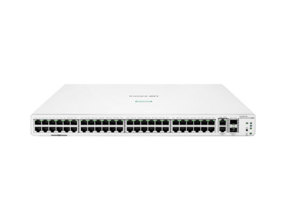 Network switch with multiple ports on a white background