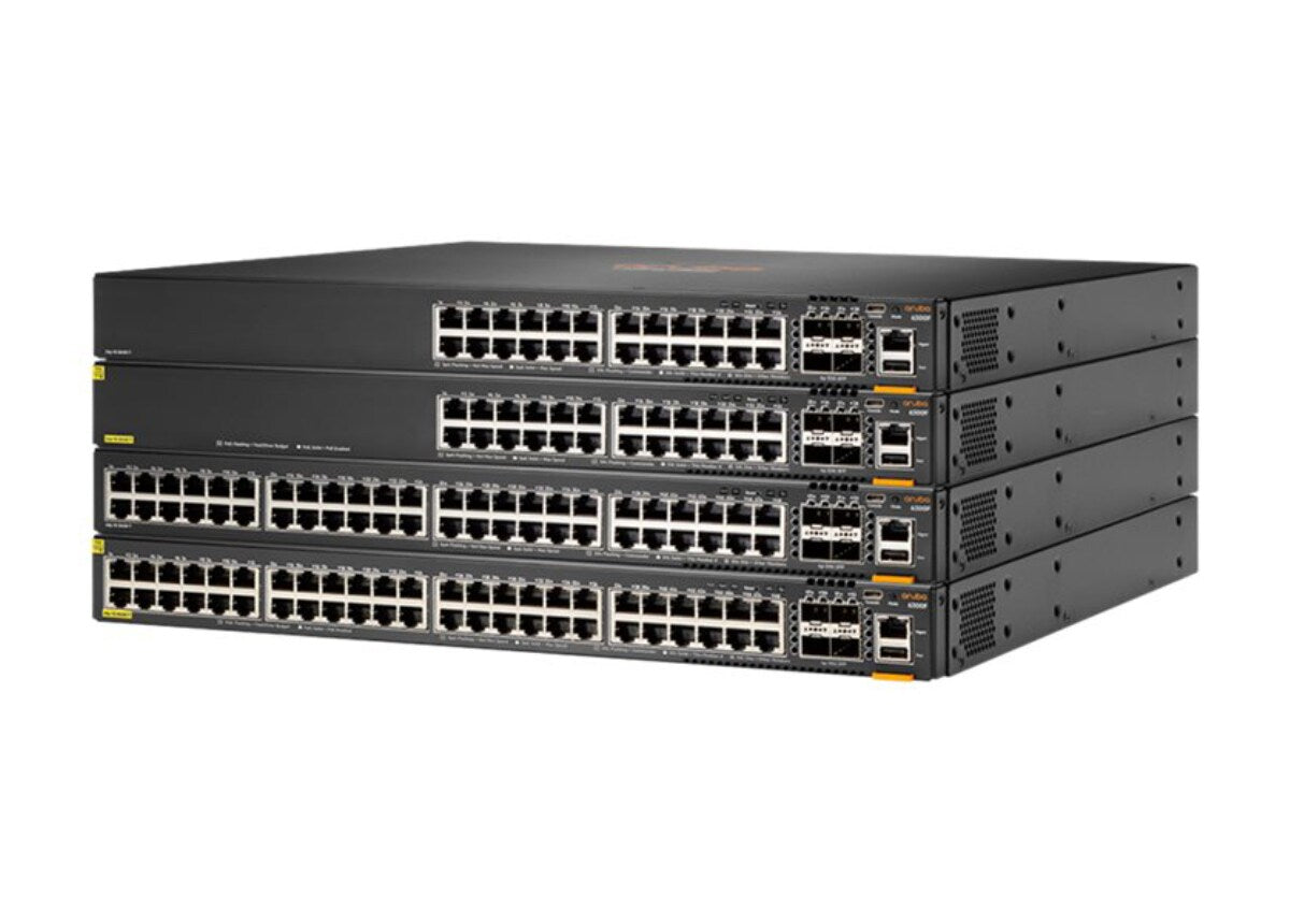 HPE Aruba CX 6300F 48-Port 1GbE Class 4 PoE and 4-Port SFP56 Network Switch JL665A main image