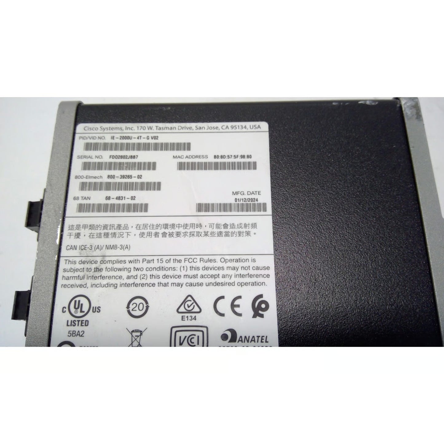 IE-2000U-4T-G Cisco Industrial Ethernet 2000U Managed Switch