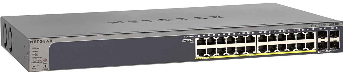 Netgear ProSAFE 28-Port Smart Managed Switch with 4 Dedicated SFP Ports (16 PoE, 8 PoE+) GS728TP main image