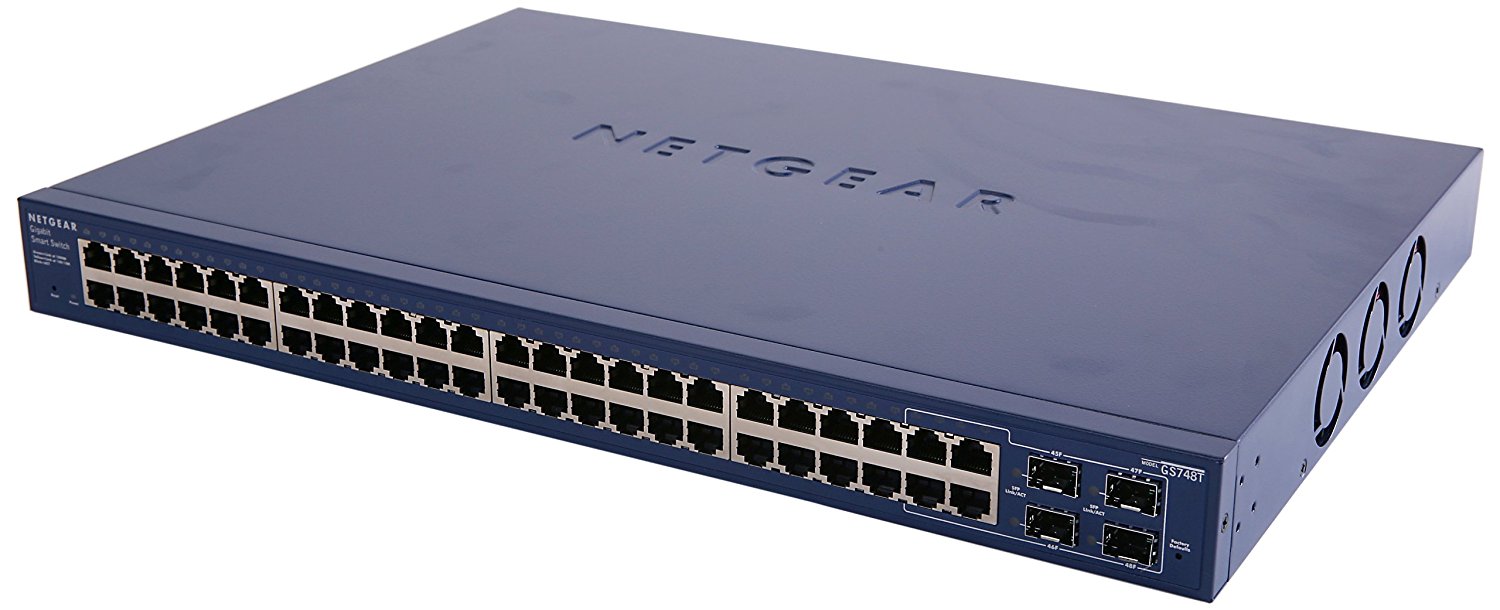 Netgear ProSAFE 48-Port Smart Managed Switch with 2 Copper and 2 Copper/SFP Combo Ports GS748T main image