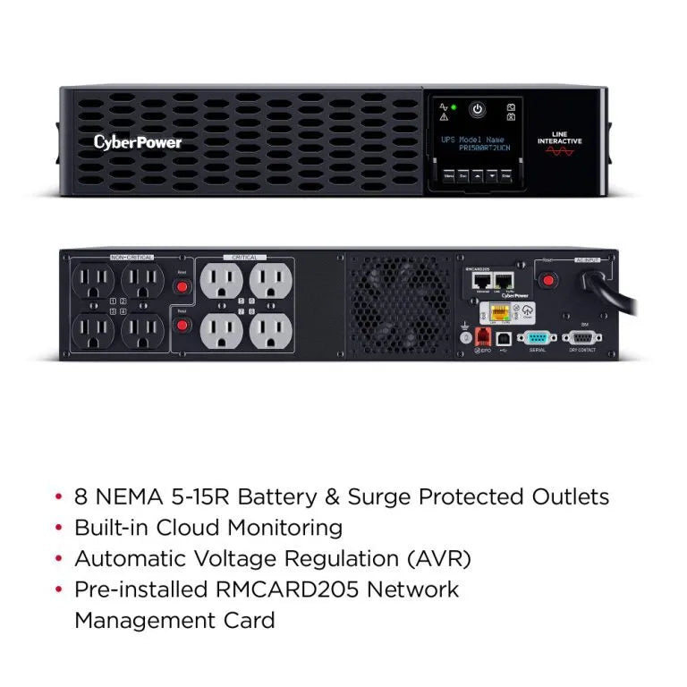 CyberPower PR1500RT2UCN – Smart App Sinewave UPS – 1500 VA / 1500 W Rack/Tower Convertible