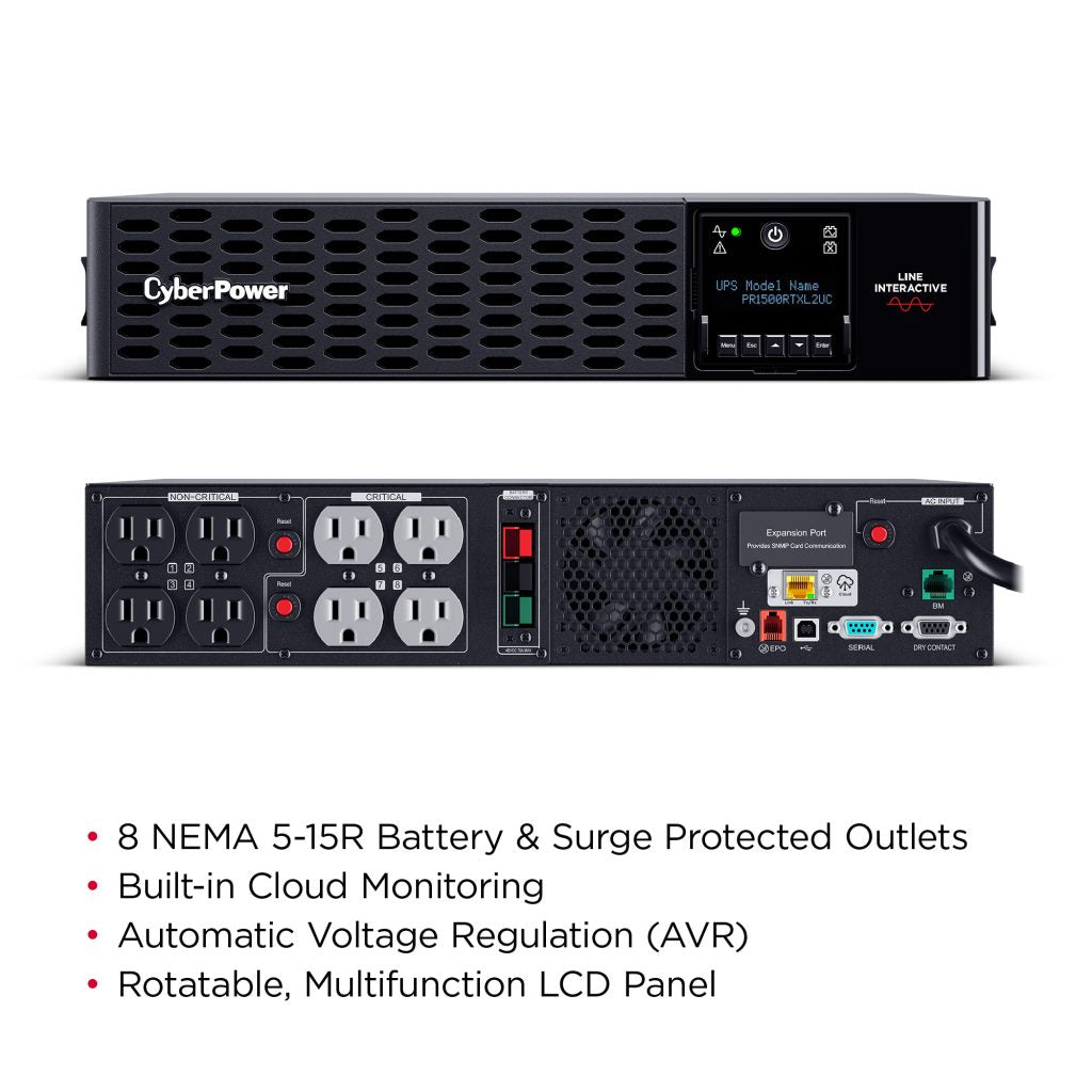 PR1500RTXL2UC – CyberPower Smart App Sinewave 1500VA UPS