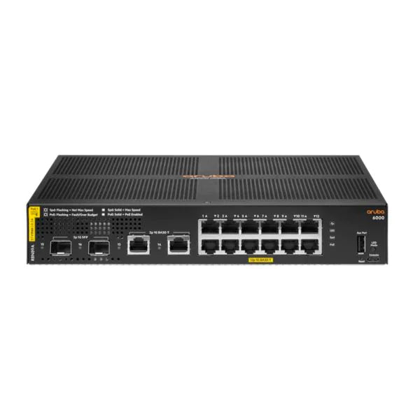 HPE Aruba CX 6000 12-Port Class 4 PoE Switch R8N89A#ABA